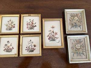 lot 304 image: Vintage Framed Dried Flower Art Set