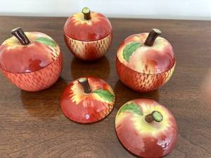 lot 308 image: Ceramic Apple Containers Set