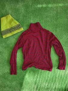 lot 330 image: Vintage Lee Corduroy Pants, Striped Turtleneck and Beanie