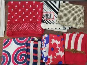 lot 333 image: Vibrant Patterned Silk Scarves Collection
