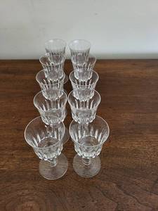 lot 341 image: Vintage Crystal Cordial Glass Set of 10