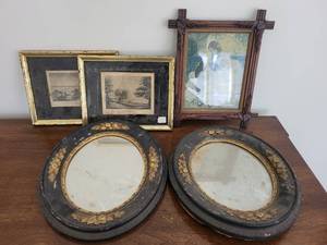 lot 355A image: Vintage Frames & Oval Mirrors Lot