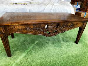 lot 393 image: Vintage Carved Wooden Coffee Table