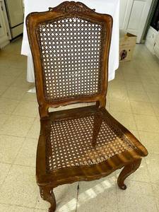 lot 406 image: Vintage Cane Back Wooden Chair