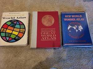 lot 239 image: Lot of 3 Vintage World Atlases