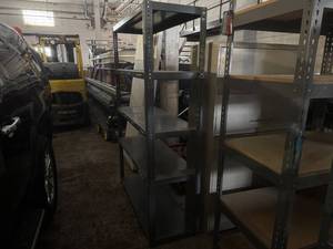 lot 14 image: Heavy Duty Gray Bolt-together Metal Storage Rack with 5 Shelves