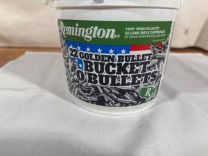 lot 17 image: Remington .22 Golden Bullet Bucket O Bullets (NewNever Opened)