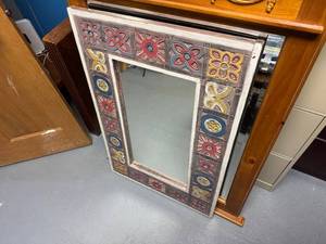 lot 30 image: Decorative Mirror with Patchwork Border