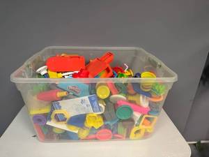 lot 31 image: Large Bin of Assorted Play-Doh Tools and Accessories