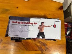 lot 97 image: Boxing Speed Bag Set with Stand for Men and Women