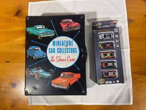 lot 109 image: 40 Miniature Die-Cast Cars-Hotwheels, Matchbox & More with Vintage Collector Case and Bonus New 5-Pack Special Edition