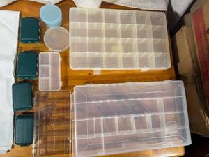 lot 127 image: Set of 9 Plastic Storage Boxes with Dividers