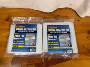 lot 130 image: Set of 2 Pro Series Sealable Mattress Bags for Queen Pillow Top (new in package)