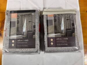 lot 146 image: Set of 2 Allen  Roth 50 x 84 Grommet Top Blackout Panels