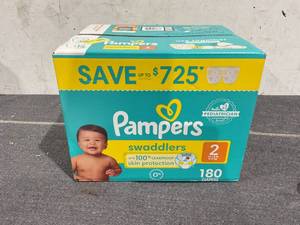lot 102 image: Pampers Swaddlers Diapers, Size 2, 180 Count