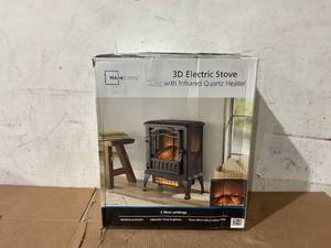 lot 233 image: Mainstays 2-Setting 3D Electric Stove Heater with Life-like Flame
