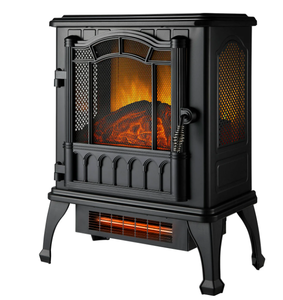 lot 115 image: Mainstays 2-Setting 3D Electric Stove Heater with Life-like Flame