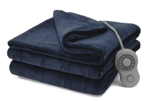 lot 140 image: Twin Size Sunbeam Blanket Poseidon Microplush, 12 Heat Settings, 12-Hour Auto Shut-Off, Electric Heated Blanket with Controller, 84 x 62