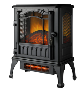 lot 232 image: Mainstays 2-Setting 3D Electric Stove Heater with Life-like Flame