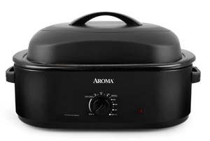 lot 234 image: Aroma 18Qt. Electric Roaster Oven with High Dome Lid, 8X Bonded Granite Enamel