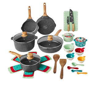 lot 235 image: 30PCS The Pioneer Woman Prairie Signature Cast Aluminum Cookware Set