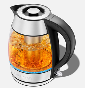 lot 241 image: Chefman Fast Boiling 1.8L Electric Glass Kettle, Removable Tea Infuser, LED Lights
