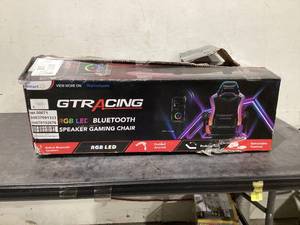 lot 612 image: GTRACING Gaming Chair with Bluetooth Speakers and LED Lighting