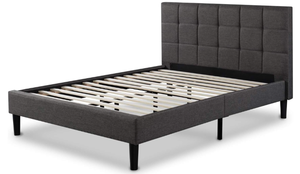 lot 95 image: Queen Size ZINUS Lottie Upholstered Platform Bed Frame, Mattress Foundation