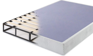 lot 96 image: Queen Size ZINUS Metal Box Spring with Wood Slats, 7.5 Inch Mattress Foundation, Sturdy Steel Structure