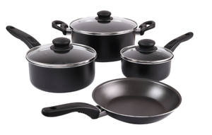 lot 283 image: LOT OF 2 7PCS Mainstays Non Stick Aluminium Cookware Set