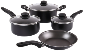 lot 285 image: LOT OF 2 7PCS Mainstays Non Stick Aluminium Cookware Set
