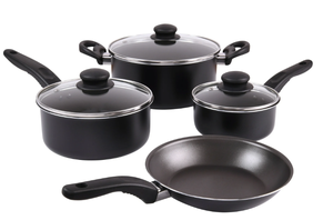 lot 288 image: LOT OF 2 7PCS Mainstays Non Stick Aluminium Cookware Set