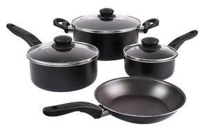 lot 315 image: LOT OF 3 7PCS Mainstays Non Stick Aluminium Cookware Set