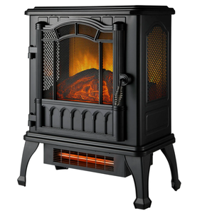 lot 484 image: Mainstays 2-Setting 3D Electric Stove Heater with Life-like Flame