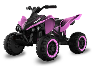 lot 485 image: 12 Volt Pink Phantom ATV Action Wheels Branded Battery Powered Rideon for Boys and Girls Ages 2 to 4 Years Old