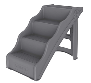 lot 642 image: Tail Waggers Dog Stairs Flexi-Step, Foldable Dog Steps with 4-Step Design and Non-Slip Treads
