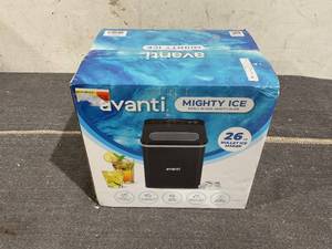 lot 187 image: Avanti 26 lb Bullet Ice Maker, Black Stainless Steel