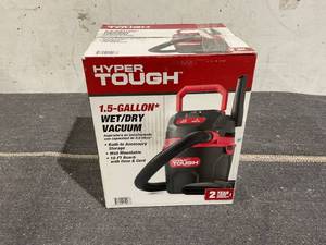lot 191 image: Hyper Tough 1.5 Gallon 2 Peak HP Poly WetDry Vacuum, VH105 3502