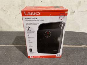 lot 192 image: Lasko 18 1500W Whole Room Ceramic Console Space Heater with Remote, Black, CC18306