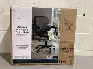 lot 481 image: Mainstays Bonded Leather Mid-Back Managers Office Chair