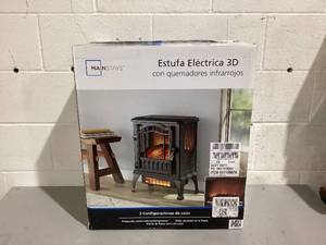 lot 510 image: Mainstays 2-Setting 3D Electric Stove Heater with Life-like Flame