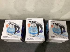 lot 655 image: LOT OF 3 Chefman Power Infusion Electric Kettle