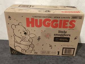 lot 665 image: Huggies Size 1 Diapers, Little Snugglers Diapers, Size 1 (8-14 lbs), 198 Ct
