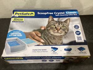 lot 644 image: PetSafe ScoopFree Crystal Classic Self-Cleaning Cat Litter Box, Unbeatable Odor Control