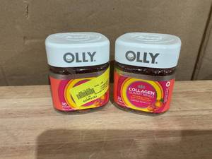 lot 380 image: LOT OF 2 OLLY Collagen Gummy Rings Supplement, Supports Skin Elasticity, 2.5g Collagen, Peach, 30 Ct