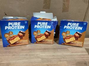 lot 395 image: LOT OF 3 12PCS Pure Protein Bar, Chocolate Salted Caramel, 19g Protein