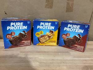 lot 396 image: LOT OF 3 12PCS Pure Protein Bar, Chocolate Salted Caramel, 21g Protein