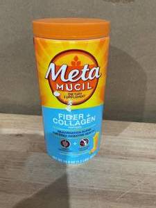 lot 402 image: Metamucil Fiber Supplement with Collagen, Fiber for Digestive Health, Sugar Free Orange, 60 Servings