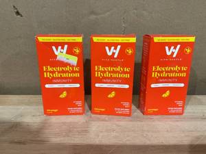 lot 403 image: LOT OF 3 VitaHustle Electrolyte Hydration Immunity Drink Mix, Orange, 6 Ct