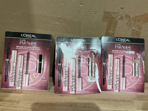 lot 411 image: LOT OF 3 LOral Paris Lash Paradise Mascara  Eyeliner